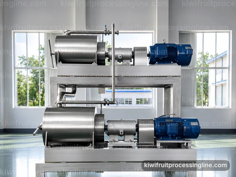 Industrial Kiwifruit Juice And Puree Line: Process Scope And Configuration Interface industrial kiwifruit juice and puree line, process scope and configuration: low shear pulping with seed control section connection view